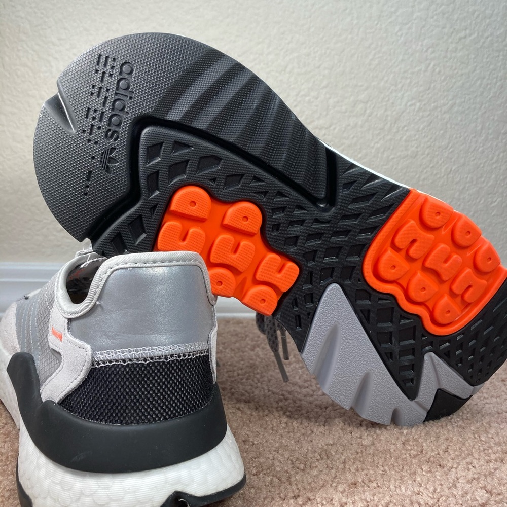 NEW Adidas Nite Jogger Silver Orange Men's Sz 9.5 - Picture 5 of 7
